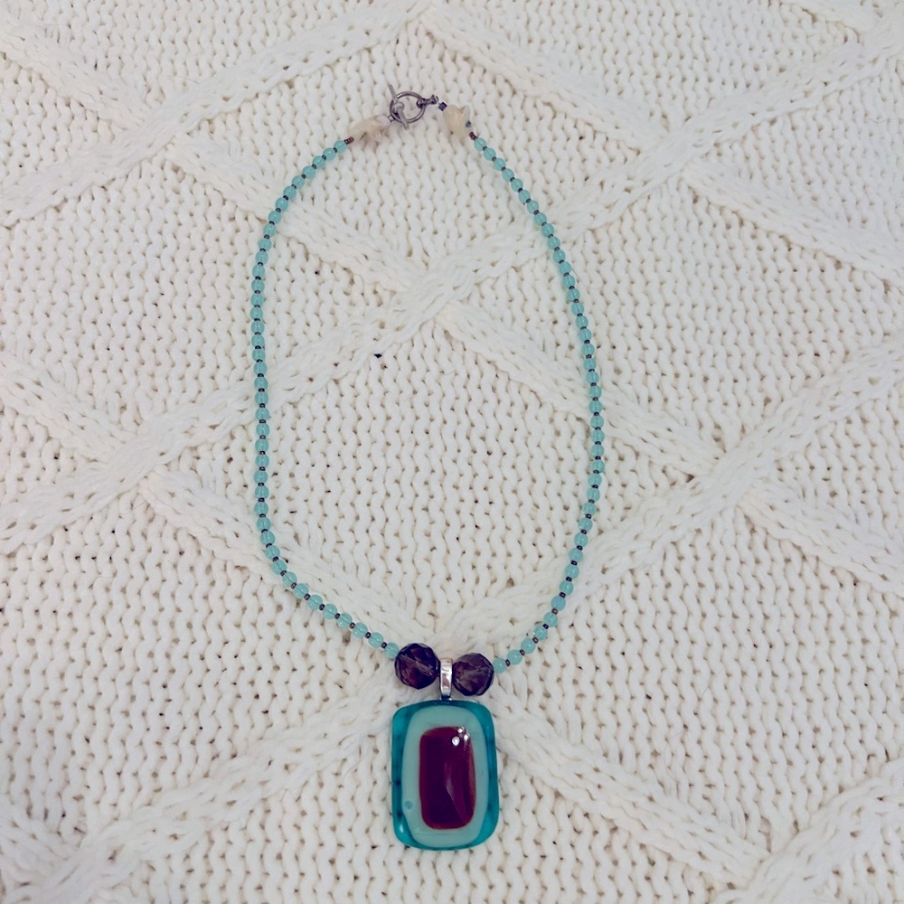 Fused glass necklace